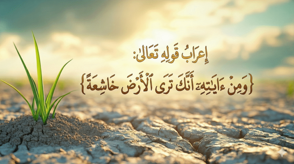 إعراب قوله تعالى ومن آياته أنك ترى الأرض خاشعة