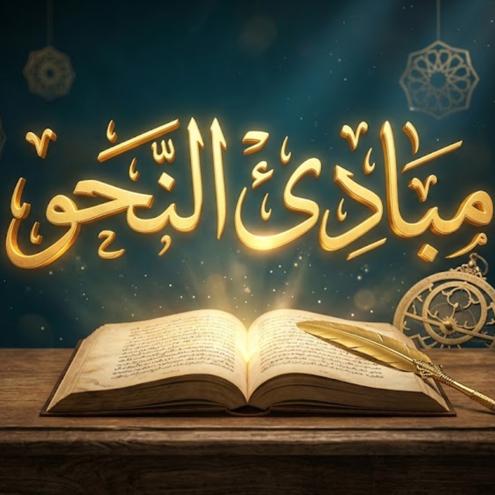 غلاف الورشة المجانية مبادئ النحو العربي لتعلم قواعد النحو من الصفر عبر منصة عنادل