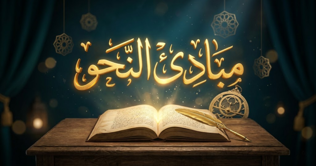 غلاف الورشة المجانية مبادئ النحو العربي لتعلم قواعد النحو من الصفر