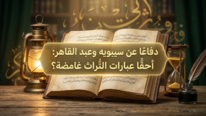 كتاب سيبويه وساعة رمليَّة تُعبِّر عن تقسيم أزمنة الفعل في النَّحو العربيِّ